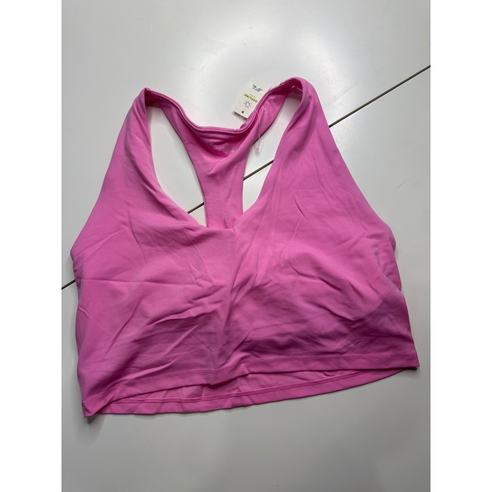 Aerie Offline Real Me Recharge Sports Bra Pink Racerback scoopneck XL NWT